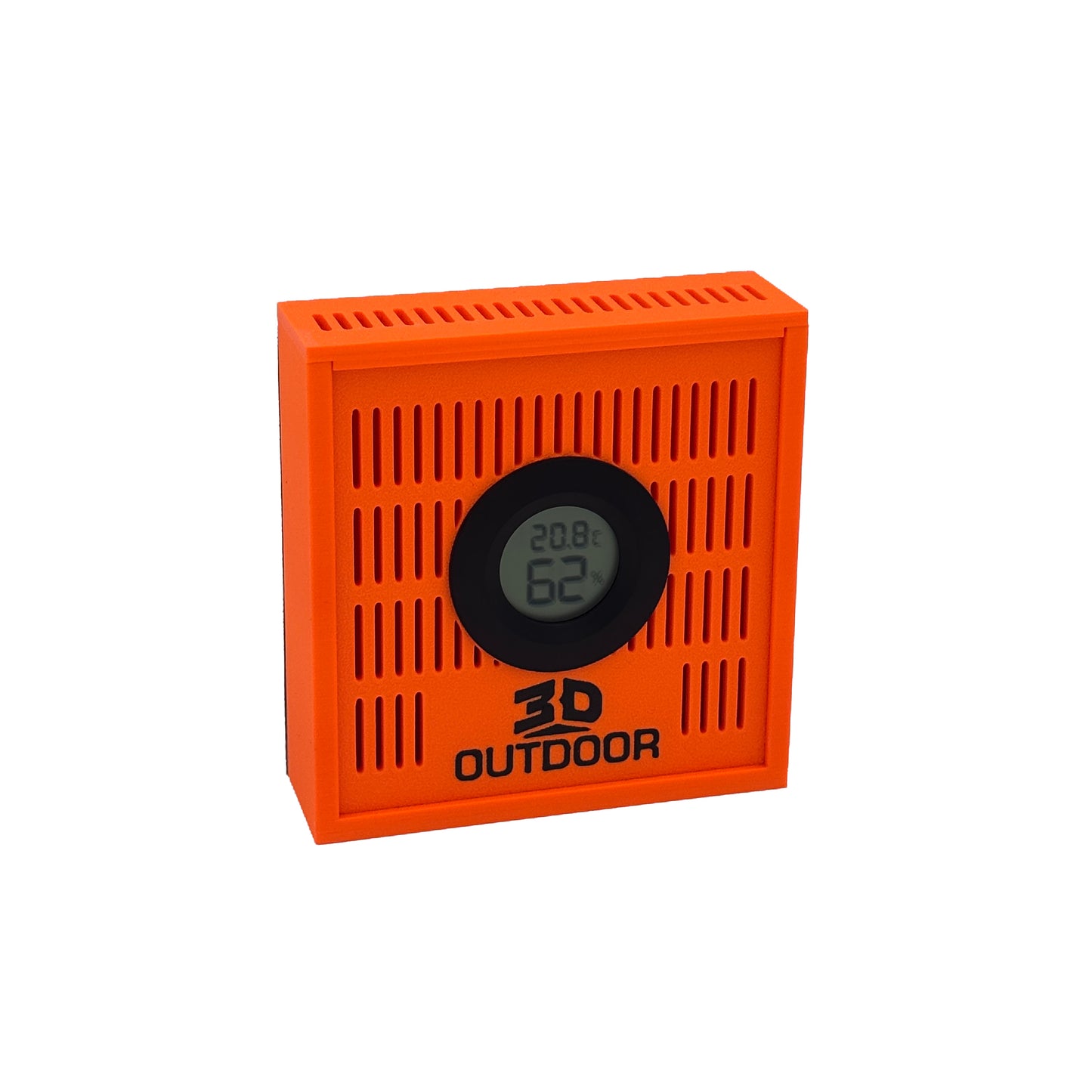 Luftentfeuchter mit Hygrometer und Thermometer in Orange