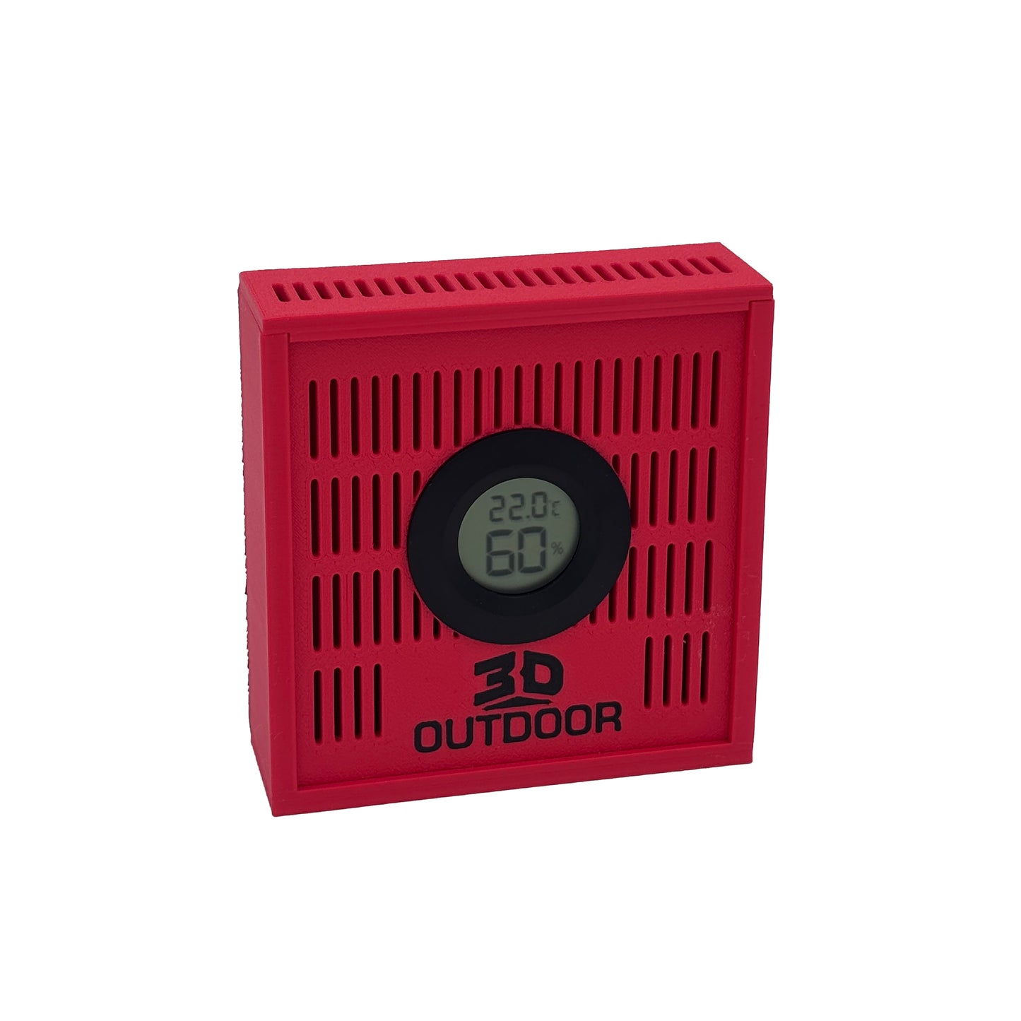 Luftentfeuchter mit Hygrometer und Thermometer in Rot