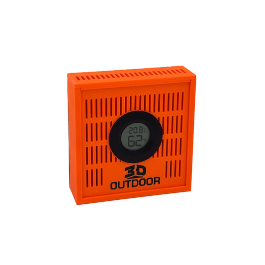 Luftentfeuchter mit Hygrometer und Thermometer in Orange